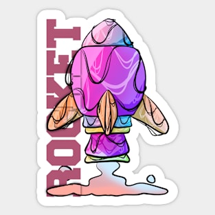 Unique rocket illustration design Sticker